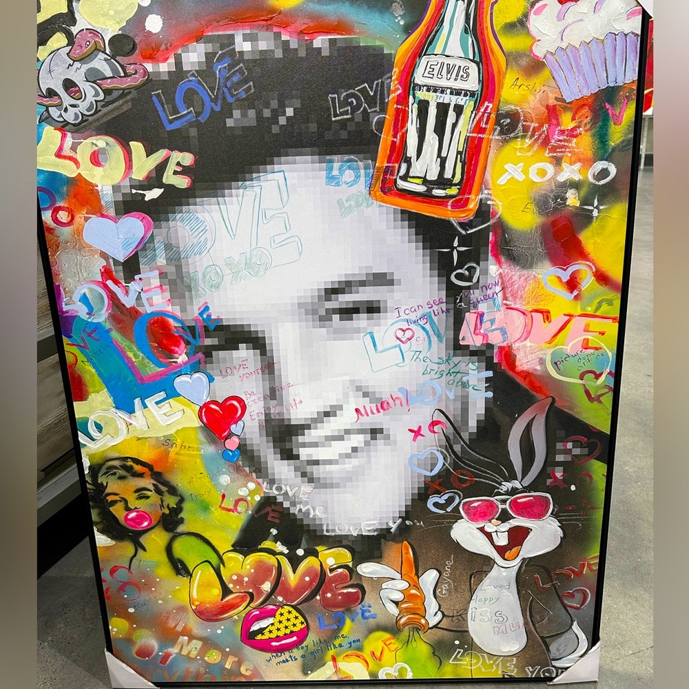 Large Unique Elvis Presley pop art